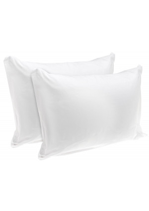 Rest Right 100% Cotton Zippered Pillow Protector, Set of 2