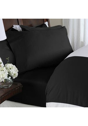 Elegant Comfort 4-Piece 1500 Thread Count Egyptian Quality Bed Sheet Sets with Deep Pockets, King, Black