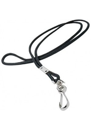 GBC BadgeMates Round Lanyard with Swivel Hook, Black, 12 per Pack (3748013A)