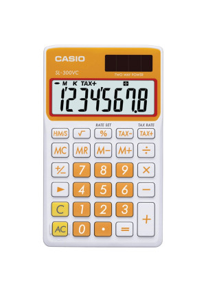 Casio SL-300VC Standard Function Calculator, Orange