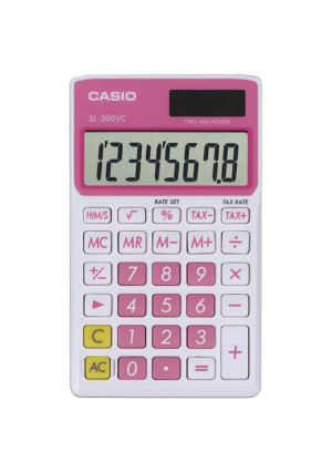 Casio SL-300VC Standard Function Calculator, Pink