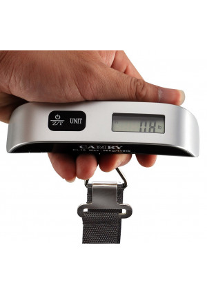 Camry 110lbs Luggage Scale with Temperature Sensor and Tare Function Without Backlight, Gift for Traveler