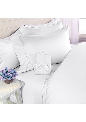 Elegant Comfort 4-Piece 1500 Thread Count Egyptian Quality Bed Sheet Sets with Deep Pockets, California King, White