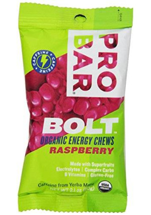 Probar Bolt Organic Energy Chews, Raspberry, 2.1 Ounce (Pack of 12)