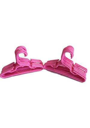 Dori's Boutique Doll Hangers Set of 24 Plastic Hangers Pink, Fits 18 Inch American Girl Dolls Clothes, Doll Accessories