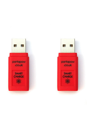 PortaPow Fast Charge + Data Block USB Adaptor with SmartCharge Chip (2 Pack)