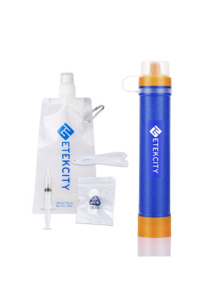 Etekcity Portable 1500L Emergency Camping Water Filter, 3-stage filtration , 0.01 Micron, Survival Kit Supplies