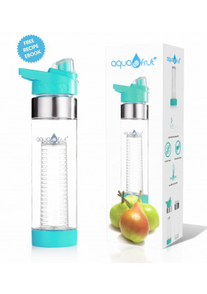 Aquafrut Bottle NEW COLORS! AquaFrut Best Bottom Loading Fruit Infuser Water Bottle - BPA Free Tritan Plastic- Lea