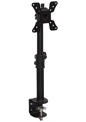 Mount-It! MI-706 Height-Adjustable Computer Monitor Desk Mount Stand for One LCD Flat Screen Monitor, VESA 50, 75 and 100 Compatible with 22, 23, 24, 27, 30 inch Monitors, Full Motion, Tilt, Swivel, 33 lbs Capacity, Clamp Base