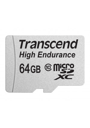 Transcend Information 64GB High Endurance microSD Card with Adapter (TS64GUSDXC10V)