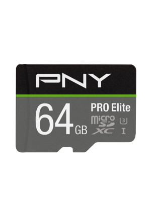 PNY U3 PRO Elite MicroSD Card - 64GB - P-SDUX64U395PROE-GE