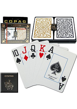 Copag Poker Size Jumbo Index 1546 Playing Cards (Black Gold Setup)