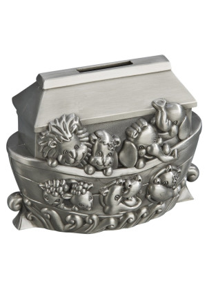 Creative Gifts International Noah's Ark Animals Brushed Pewter Coin Bank