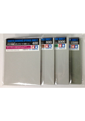 TAMIYA Sanding Sponge Sheet 4-type(#400,#600,#1000,#1500) Set