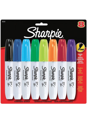 8-Pack Sharpie Chisel Tip Permanent Markers - Assorted Colors