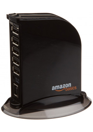 AmazonBasics 7 Port USB 2.0 Hub with 5V/4A Power Adapter