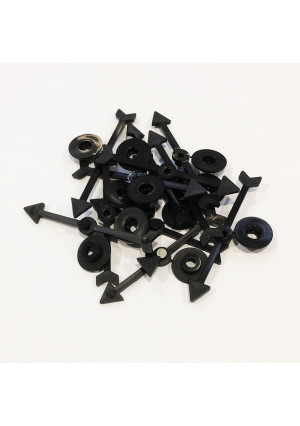 Plastic Game Arrow Spinner: Set of 12 Black Spinners (Board Game Playing Pieces, School Classroom Supplies, Arts and Crafts Projects, Teaching and Education Toy Resource Components, Extra Instructional Play Materials)