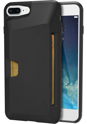 Silk iPhone 7 Plus/8 Plus Wallet Case - VAULT Protective Credit Card Grip Cover - "Wallet Slayer Vol.1"  - Black Onyx