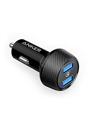 Anker Quick Charge 3.0 39W Dual USB Car Charger, PowerDrive Speed 2 for Galaxy S7 / S6 / Edge / Plus, and PowerIQ for iPhone X / 8 / 7 / 6s / Plus, iPad Pro / Air 2 / mini, LG, Nexus, HTC and More