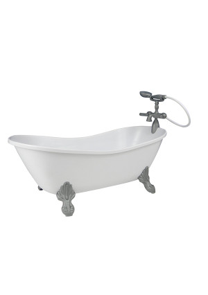 White Doll Bathtub by Sophia's | 18 Inch Doll Tub with Handshower