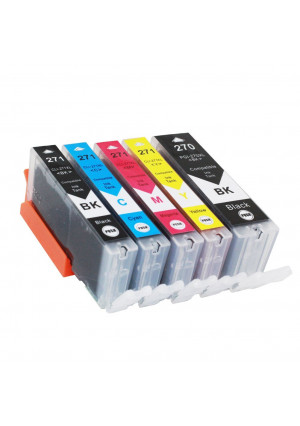 5 Pack Replacement PGI-270XL CLI-271XL Ink Cartridges High Yield Compatible Use for Canon Pixma MG5720 MG5721 MG5722 MG6820 MG6821 MG6822 MG7720 Printer