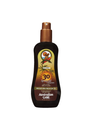 Australian Gold Spray Gel with Instant Bronzer, SPF 30 (Packaging May Vary)
