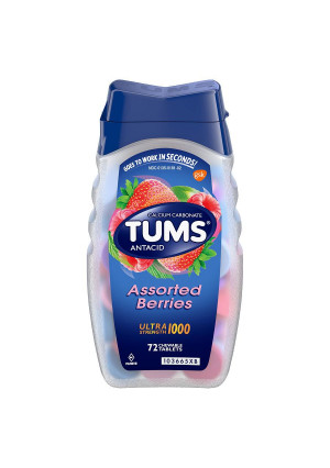 Tums Strength 1000 Antacid with Calcium Chewable Tablets Assorted Berries