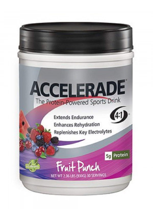 PacificHealth Accelerade, All Natural Sport Hydration Drink Mix with Protein, Carbs, and Electrolytes for Superior Energy Replenishment - Net Wt. 2.06 lb., 30 serving (Fruit Punch)