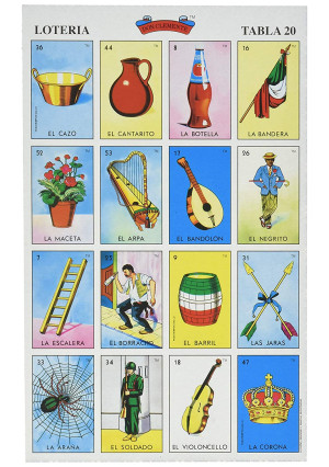 Don Clemente Autentica Loteria Mexican Bingo Set 20 Tablets Colorful and Educational