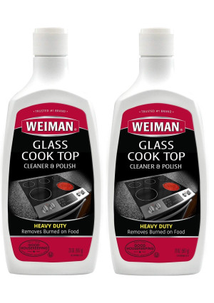 Weiman Glass Cook Top Cleaner and Polish - 20 Ounce [2 Pack] Heavy Duty No Scratch Glass Ceramic Safe Non-Abrasive Stovetop Cooktop Cleaner