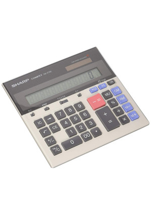 Sharp QS-2130 12 Digit Commercial Desktop Calculator with Kickstand, Arithmetic Logic