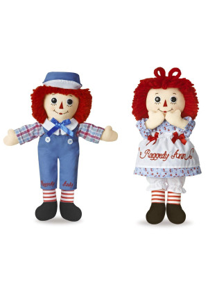 Bundle of 2 Aurora Dolls - 12'' Raggedy Ann and Raggedy Andy