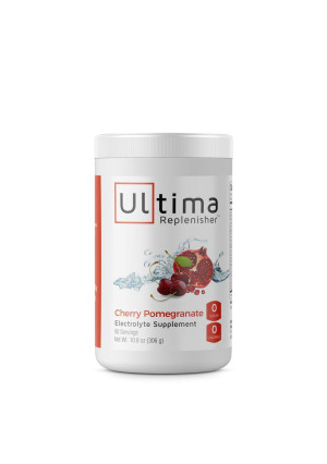 Ultima Replenisher Hydrating Electrolyte Powder, Cherry Pomegrante, 90 Servings, no Sugar, no Carbs, no Calories, Keto, Gluten-Free, Paleo, Non-GMO, Vegan, with Magnesium, Potassium, Calcium