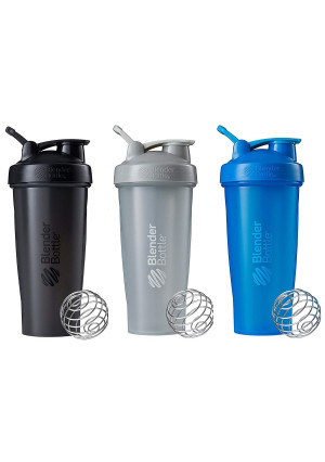 BlenderBottle Classic Loop Top Shaker Bottle 3-Pack, 28 oz, Colors may vary