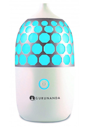 GuruNanda Essential Oil Diffuser- 90ml Honeycomb Aromatherapy Ultrasonic Diffuser, Cool Mist Humidifier with 7 Color LED Lights and Waterless Auto Shut-Off for Bedroom Home Office Kitchen Yoga Studio