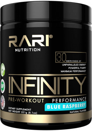 RARI Nutrition - INFINITY - 100% Natural Pre Workout Powder for Energy, Focus, and Performance - Men and Women - Vegan and Keto Friendly - No Creatine - 30 Servings (Blue Raspberry)