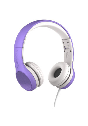 New! LilGadgets Connect+ Style Premium Volume Limited Wired Headphones with SharePort for Children/Kids (Purple)