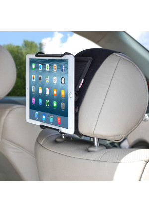 TFY Universal Car Headrest Mount Holder with Angle- Adjustable Holding Clamp for 6 - 12.9 Inch Tablets