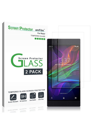 amFilm Razer Phone Screen Protector Glass, Tempered Glass Screen Protector for Razer Phone 2017 (2-Pack)