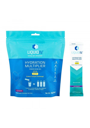 Liquid I.V. Hydration Multiplier, Electrolyte Powder, Easy Open Packets, Supplement Drink Mix (Acai Berry, 16 Count)