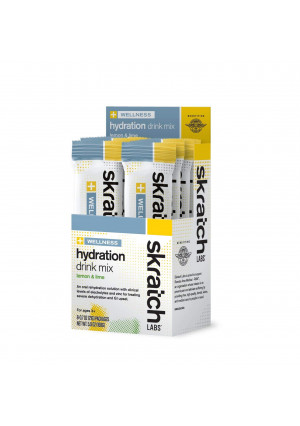 Skratch Labs: Wellness Hydration Drink Mix, Lemon and Lime, 8 Pack Single Serving Box (Oral Rehydration Solution, ORS, Vegan, Non-GMO, Gluten Free, Dairy Free, Kosher)