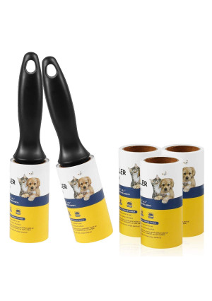 5 Pack - Lint Roller Pet Hair Remover Extra Sticky Lint Tape Roller for Clothes Dog Cat Hair Fur