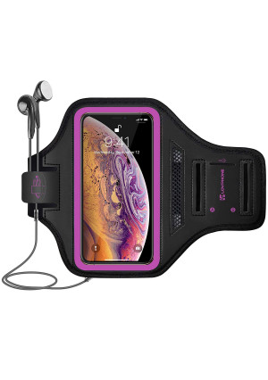 LOVPHONE iPhone Xs Max Armband, Sport Running Exercise Gym Case for iPhone Xs Max,Fingerprint Sensor Access Supported with Key Holder and Card Slot,Water Resistant and Sweat-Proof