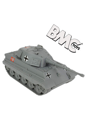 BMC WWII Gray German King Tiger Toy Tank 1:32 Scale for 54mm Army Men Soldier Figures