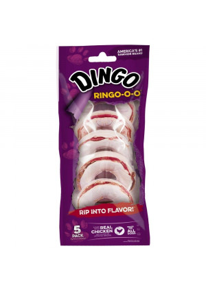 Dingo Ringo-O-O Rawhide Treats For All Dogs, Chicken