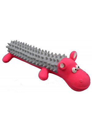Amazing Pet Products Shaggy Latex Hippo Squeek Toy, 9-Inch