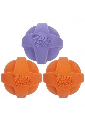 Hartz Dura Play Ball for Medium to Large dogs (Colors may vary) (3 Dura Play Balls)...