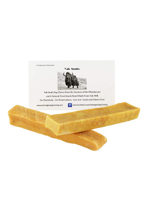 Yak Snak Dog Chews - All Natural Hard Cheese Himalayan Dog Treats - Long Lasting Dog Chews, Made from Yak Milk, Small, Medium. Large and Extra Large Sizes