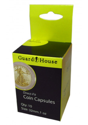 1-Oz American Gold Eagle Direct-Fit Coin Capsules - Retail Pack of 10
