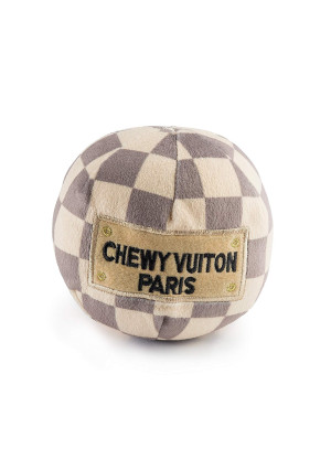 Haute Diggity Dog HDD-007-LG Checker Chewy Vuitton Ball, Large